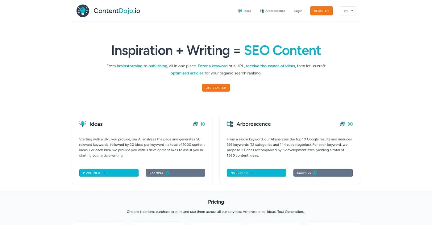 Screenshot of Content Dojo