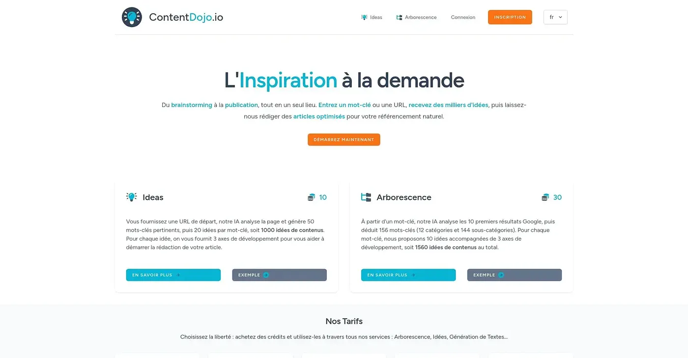 Screenshot of Content Dojo