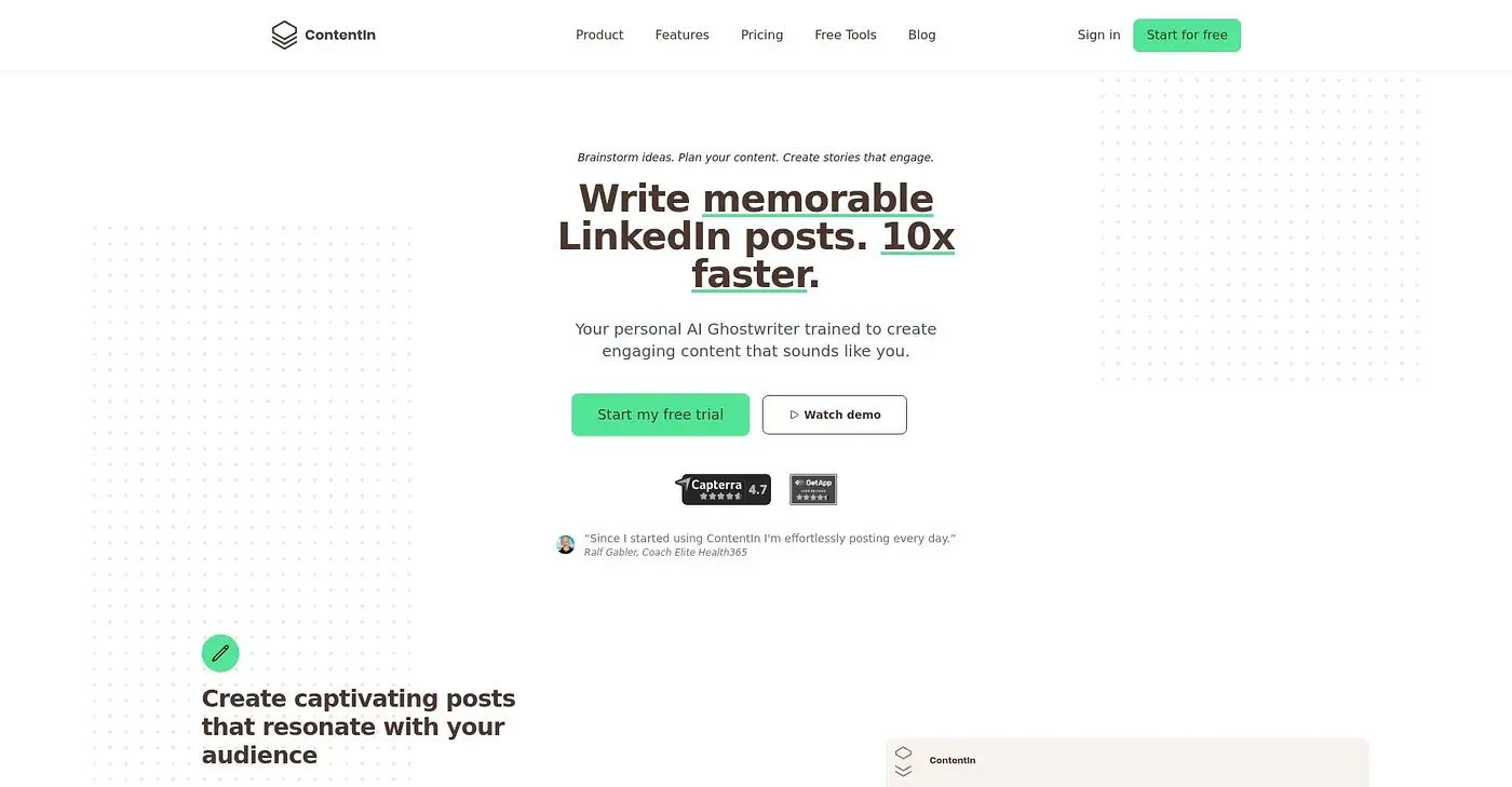 Screenshot of Content In