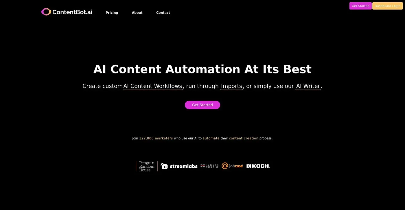 Screenshot of ContentBot