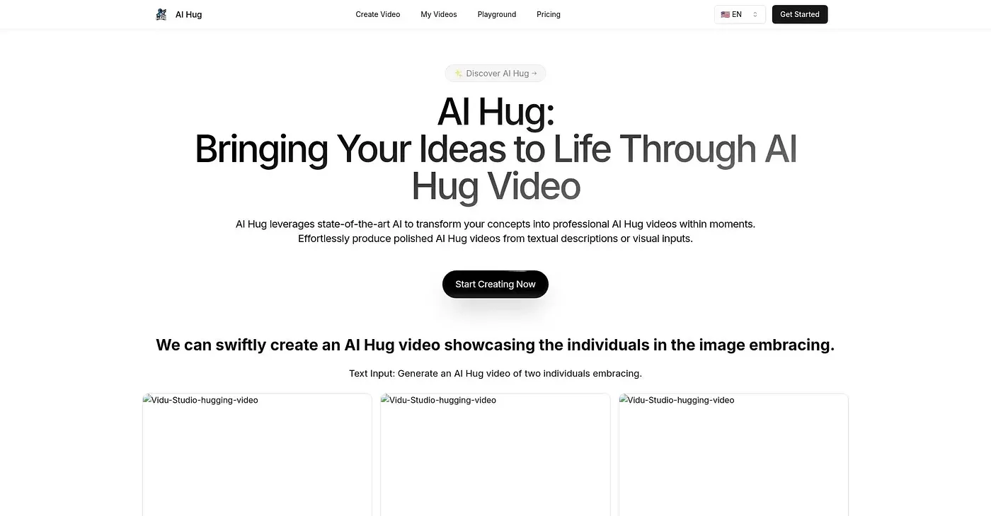 Screenshot of AI Hug