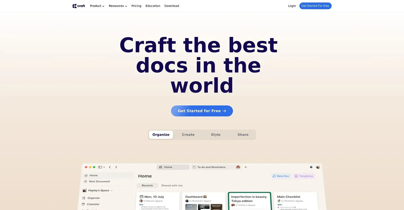 Screenshot of Craft