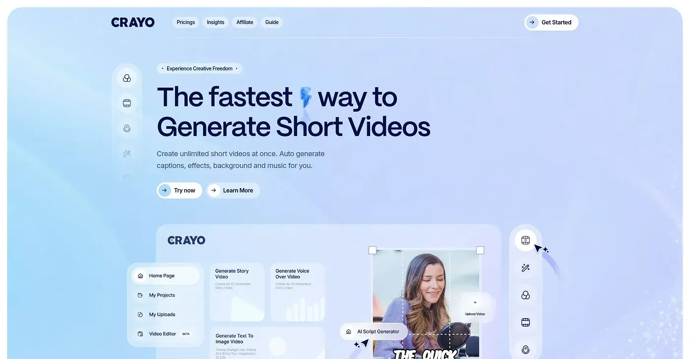Screenshot of Crayo AI