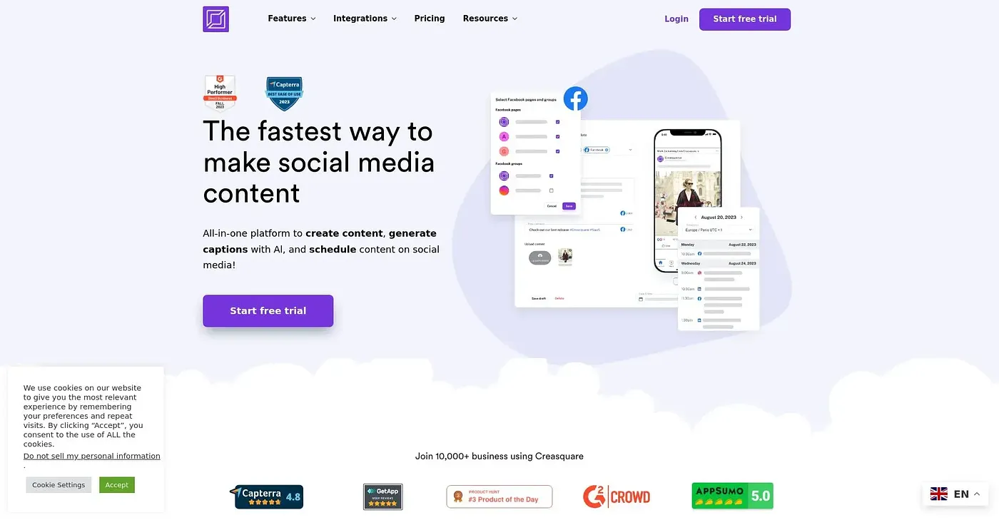 Screenshot of Creasquare