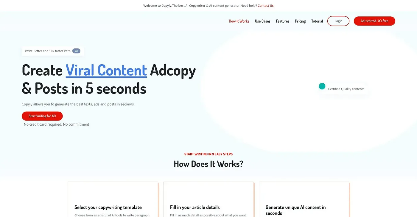 Screenshot of Copyly