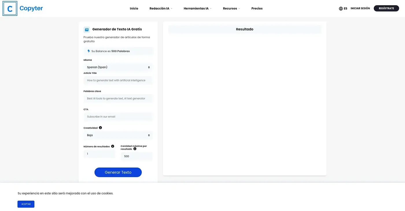 Screenshot of Copyter