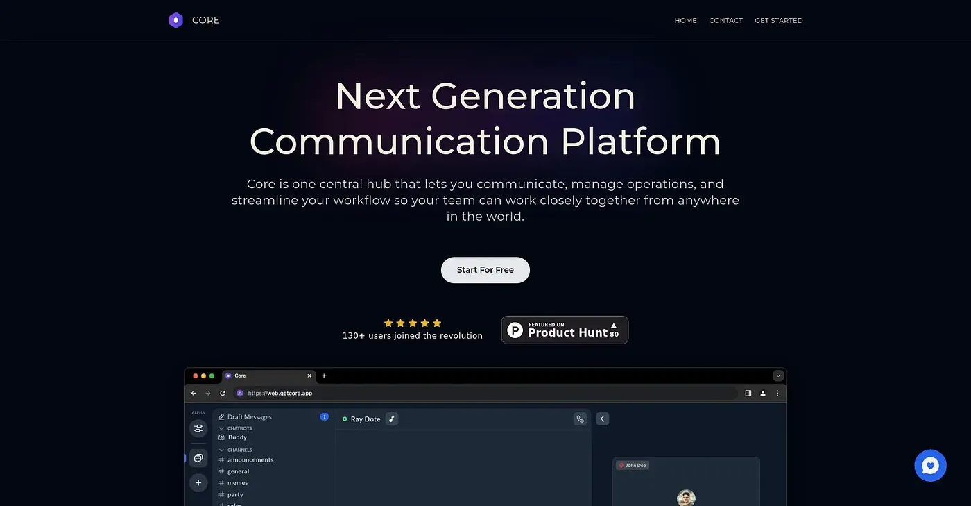Screenshot of Core