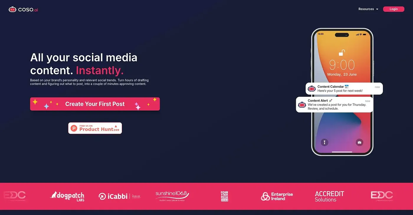 Screenshot of Coso AI