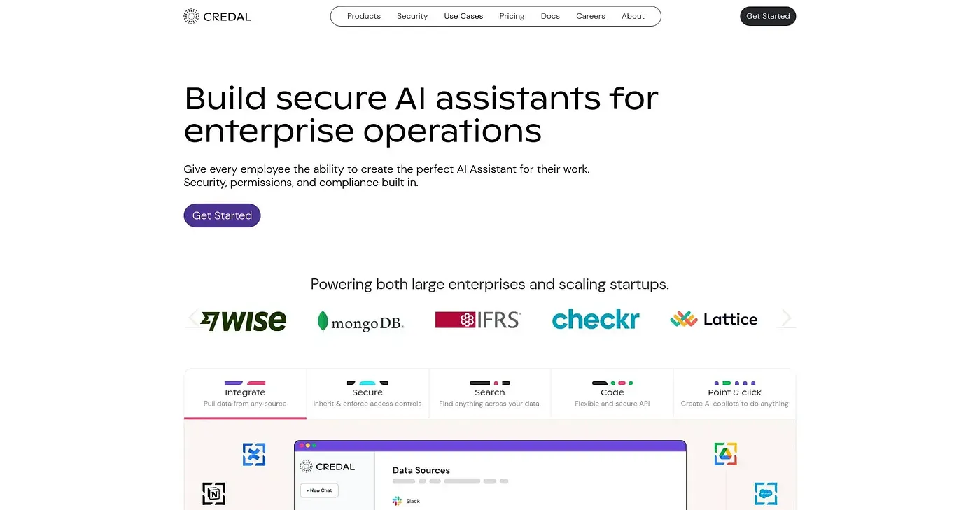 Screenshot of Credal