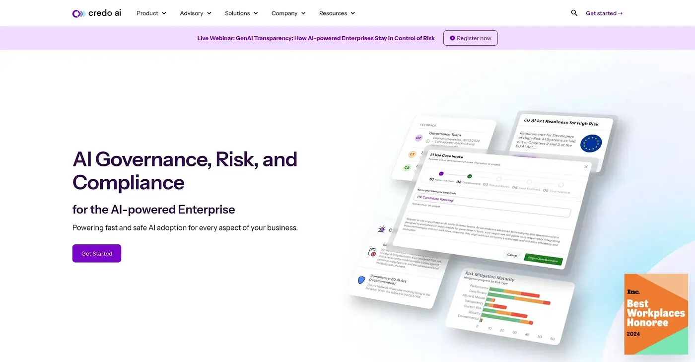 Screenshot of Credo AI