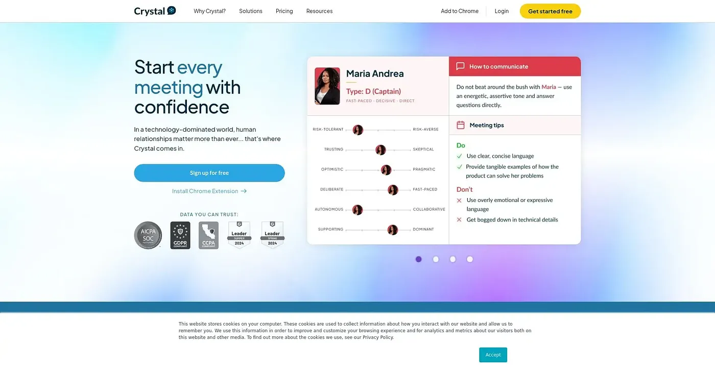 Screenshot of CrystalKnows