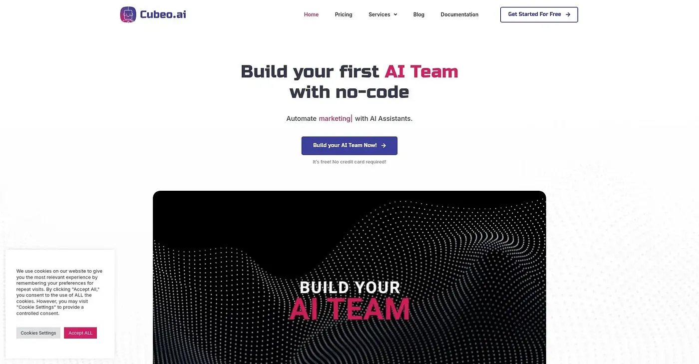 Screenshot of Cubeo AI