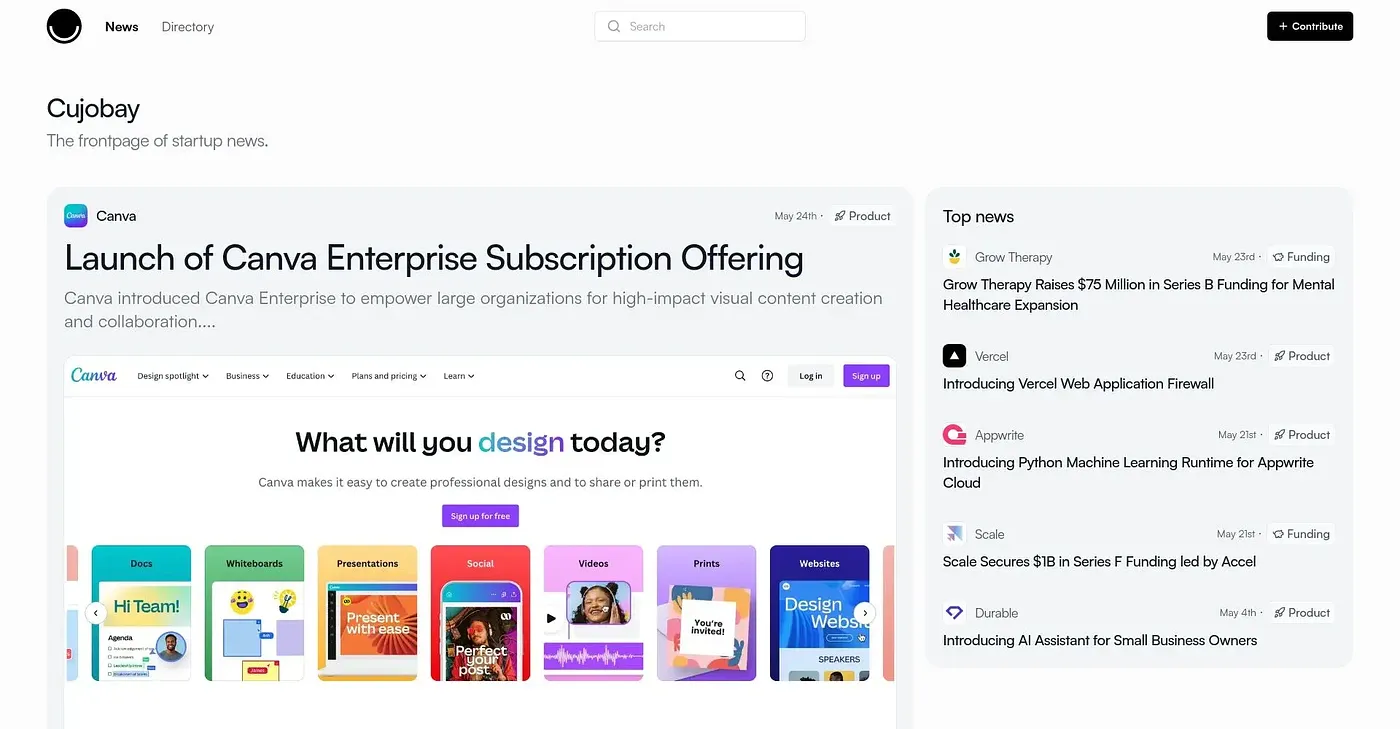 Screenshot of Cujobay