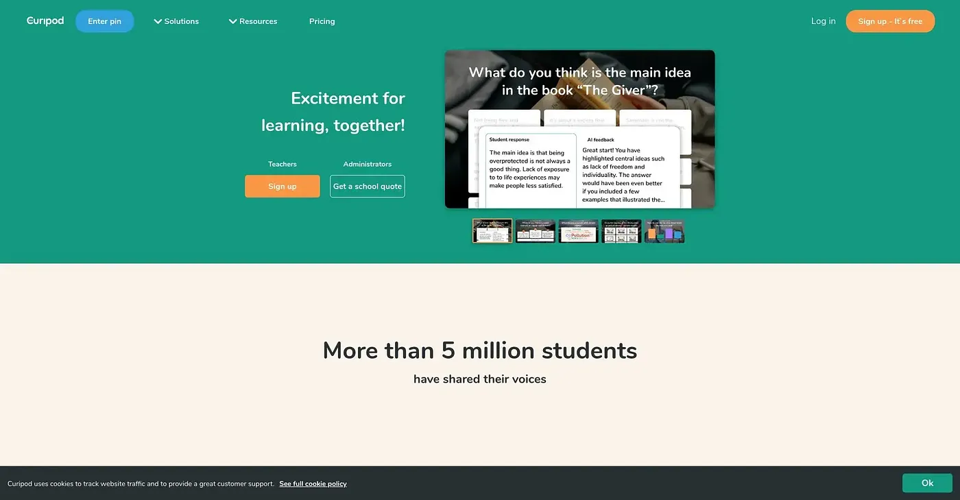 Screenshot of Curipod