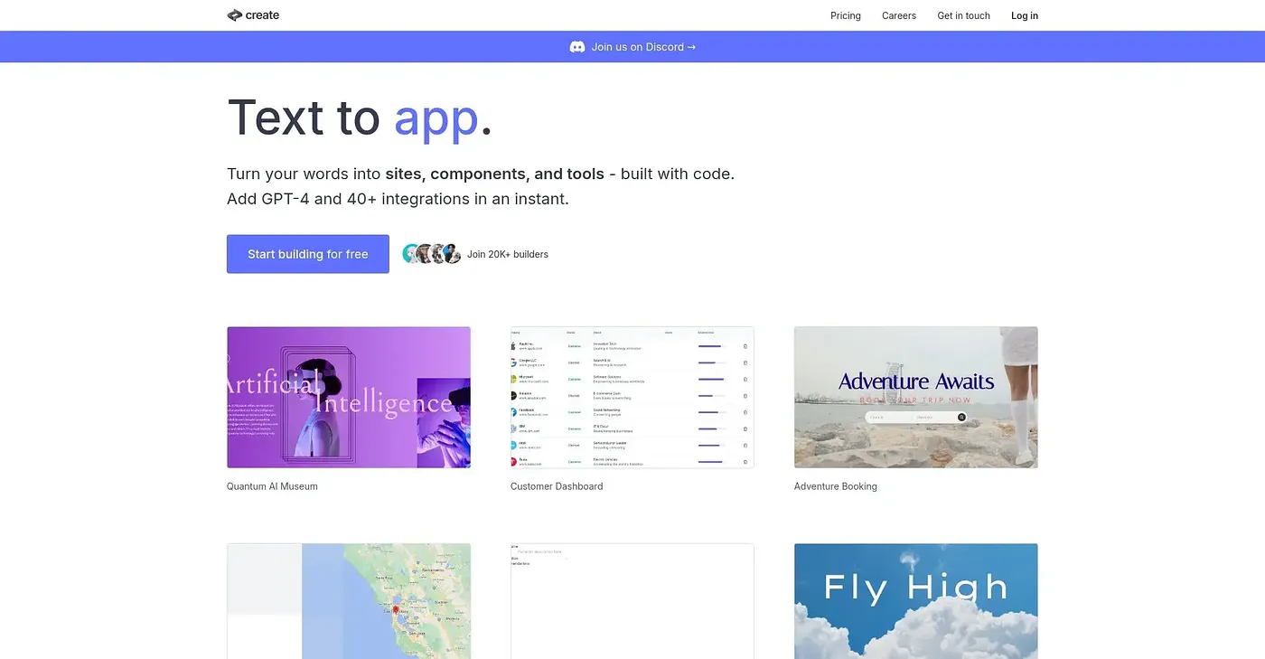 Screenshot of Create