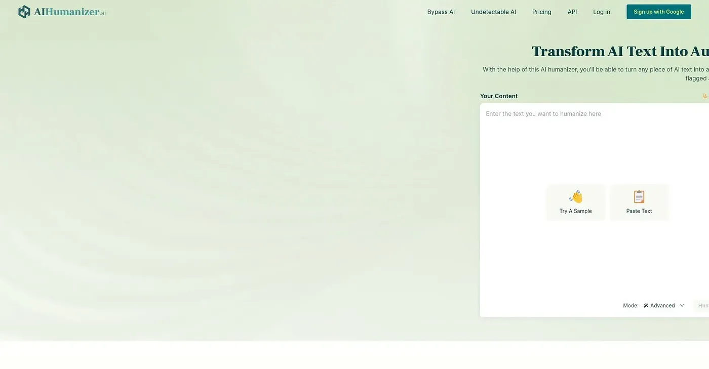 Screenshot of AI Humanize