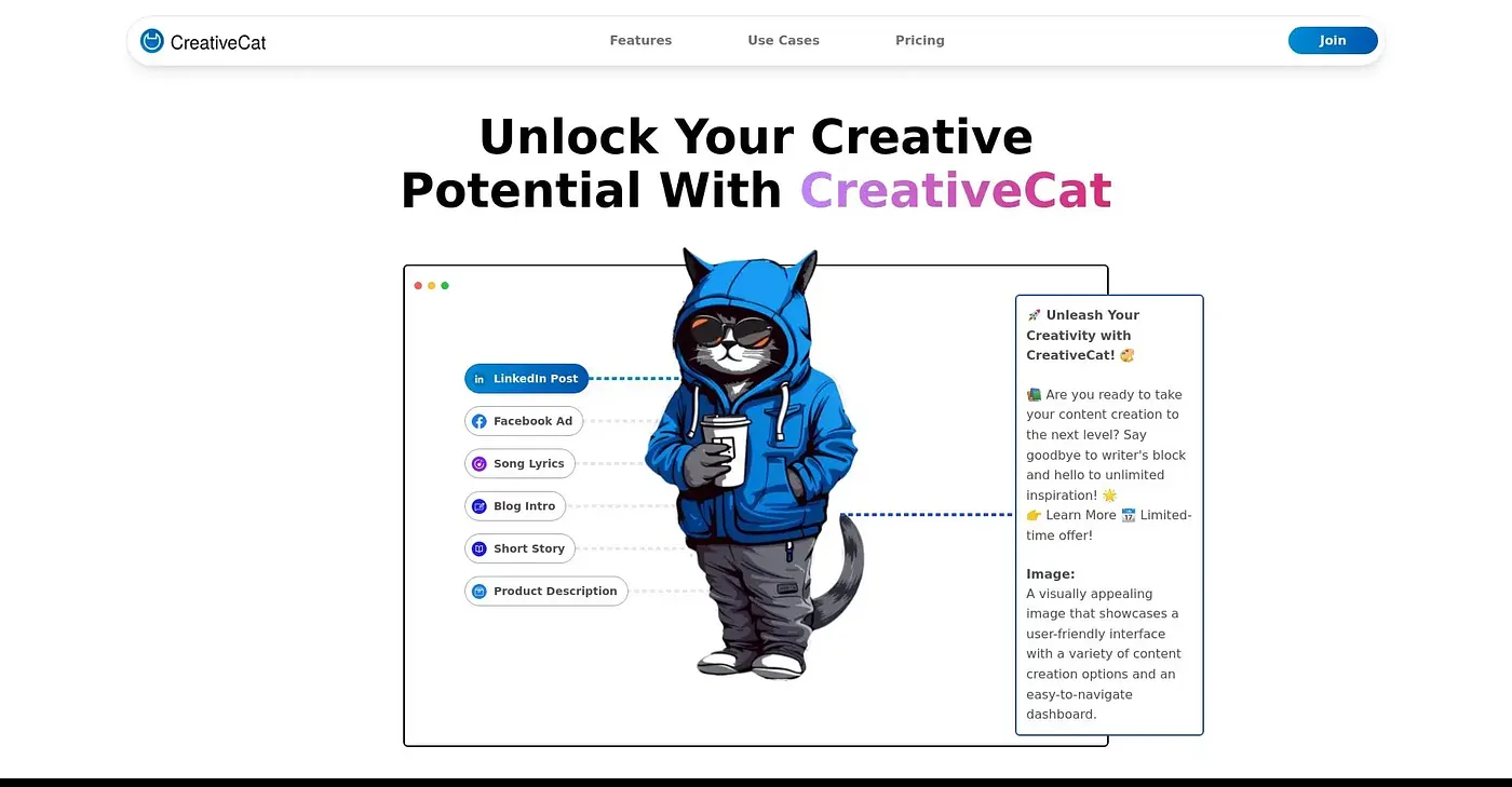 Screenshot of Creative Cat
