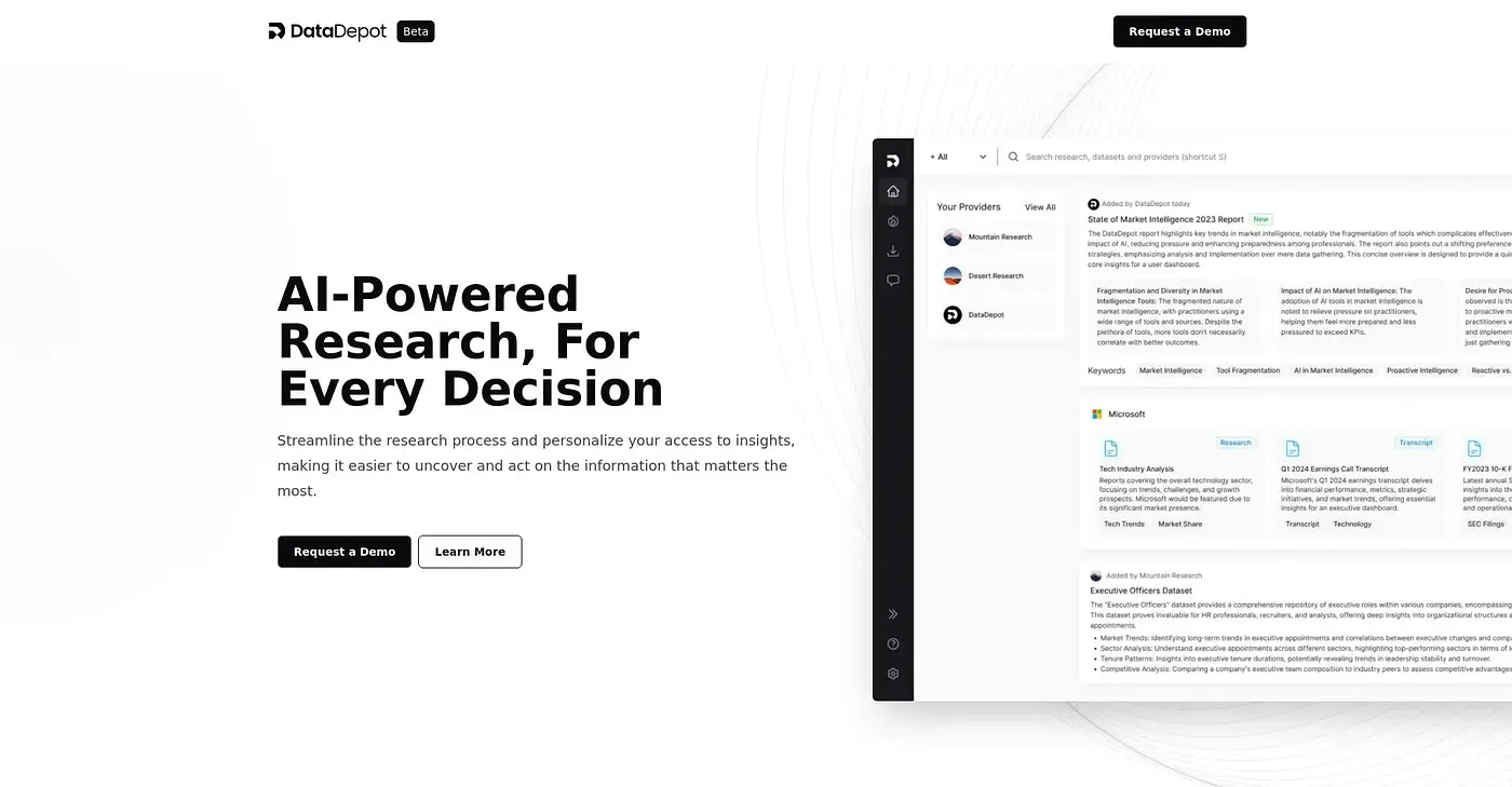 Screenshot of Data Depot