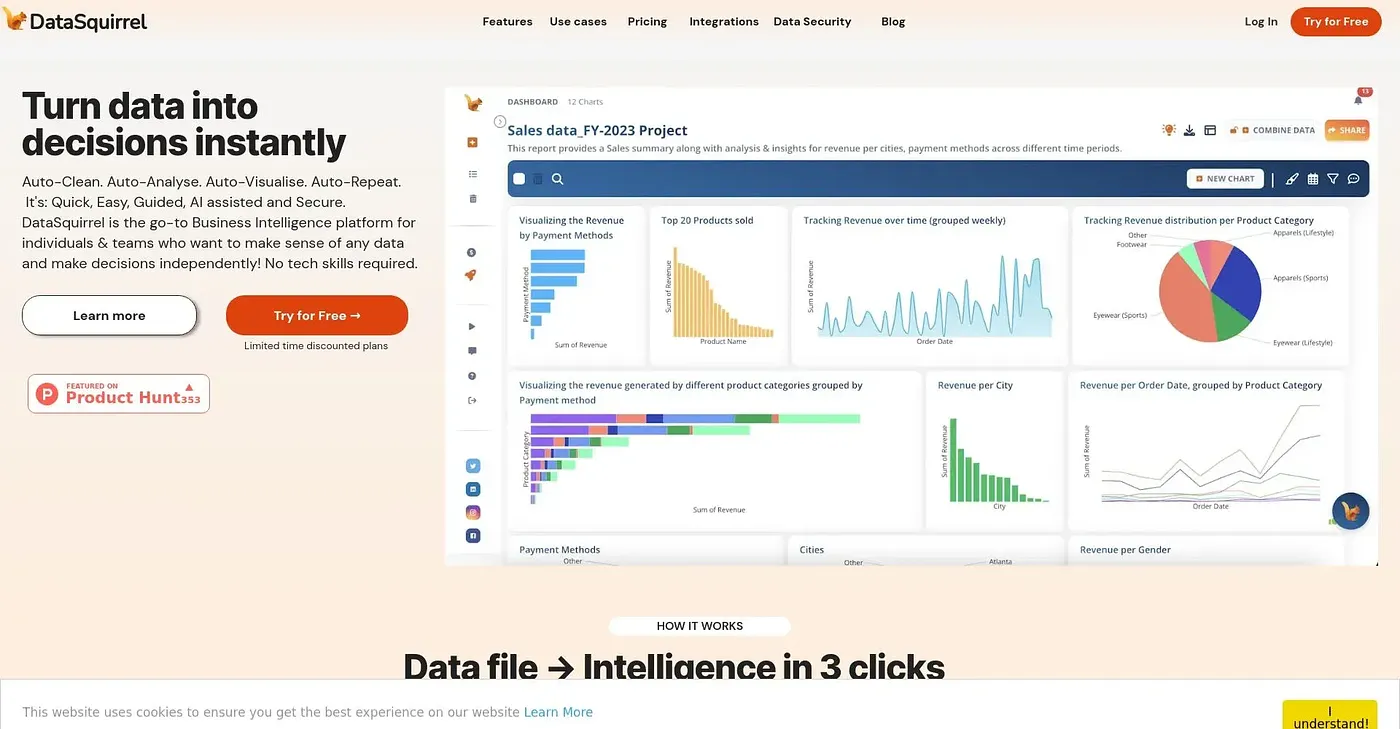 Screenshot of Data Squirrel AI