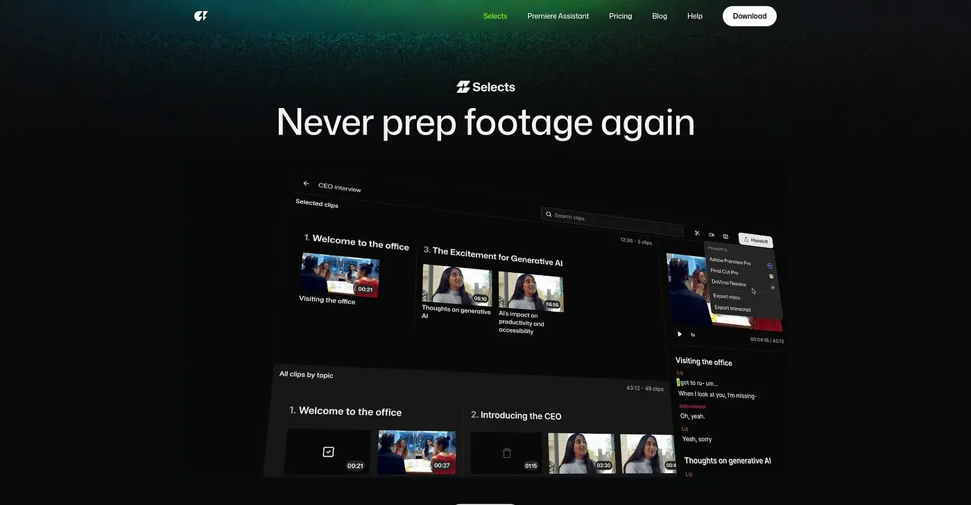Screenshot of Cutback Video