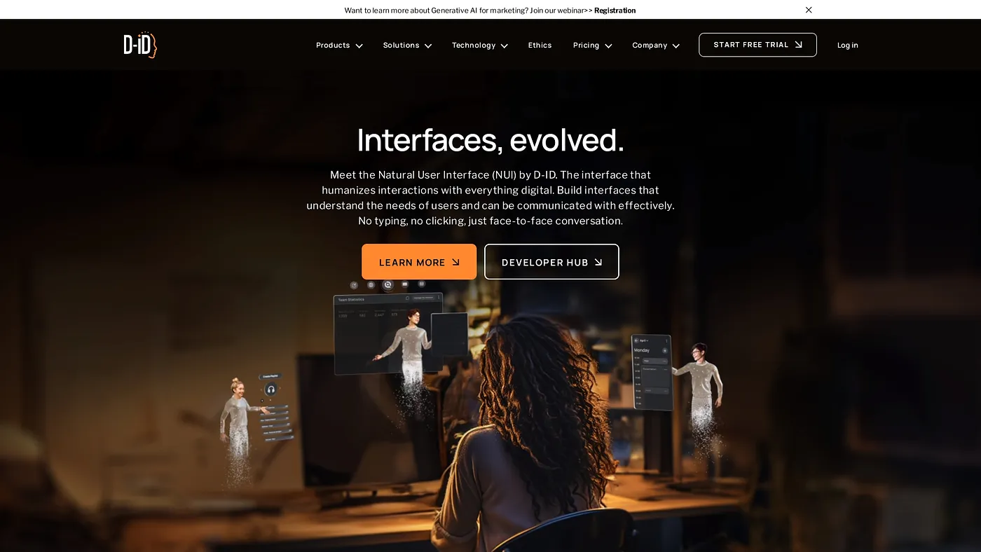 Screenshot of D-ID