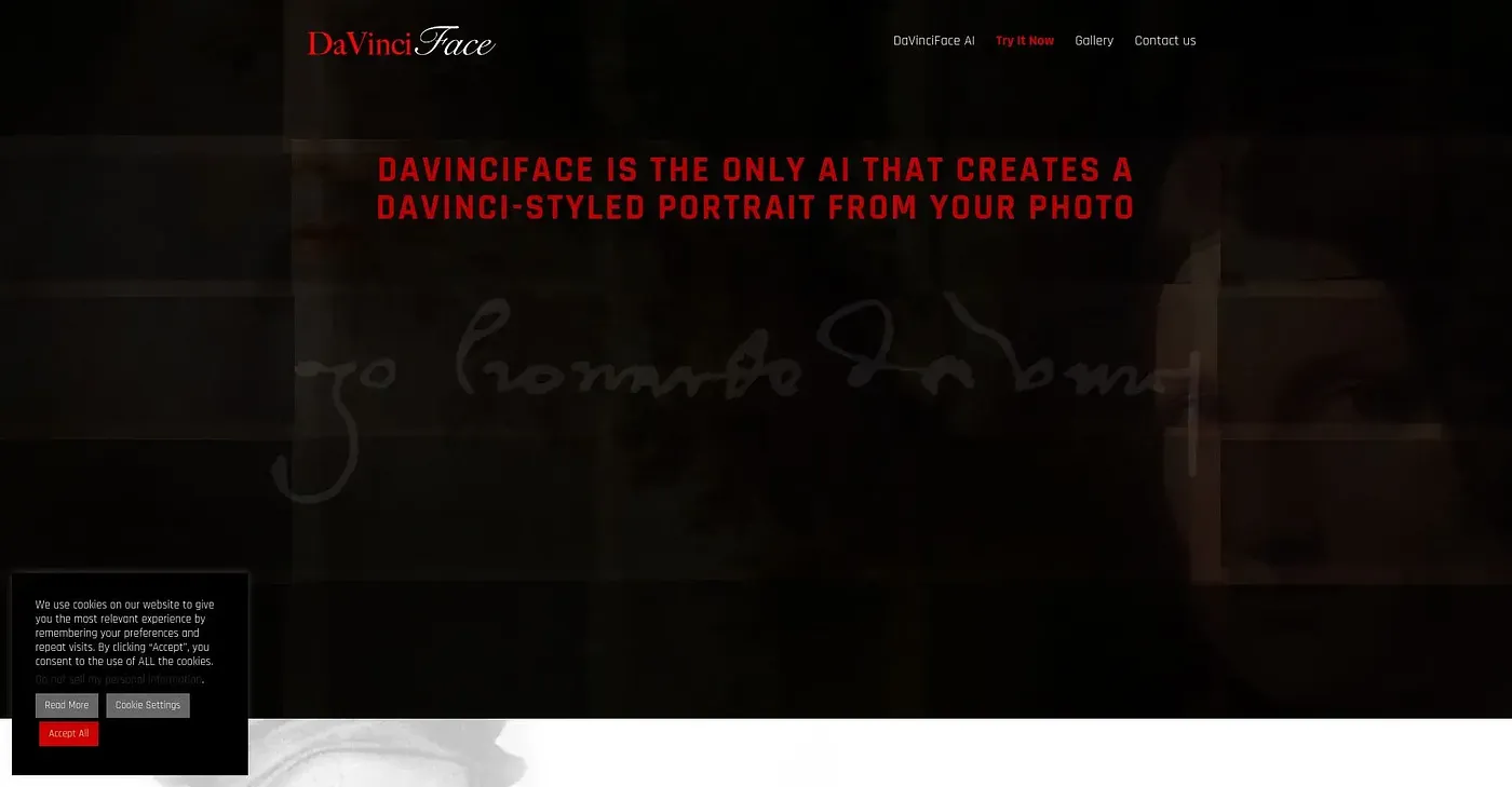 Screenshot of Da Vinci Face