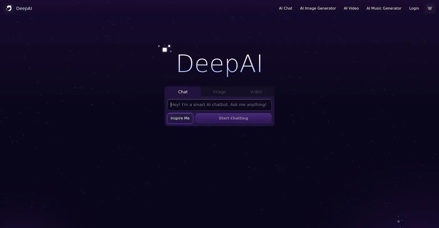 Screenshot of Deep AI