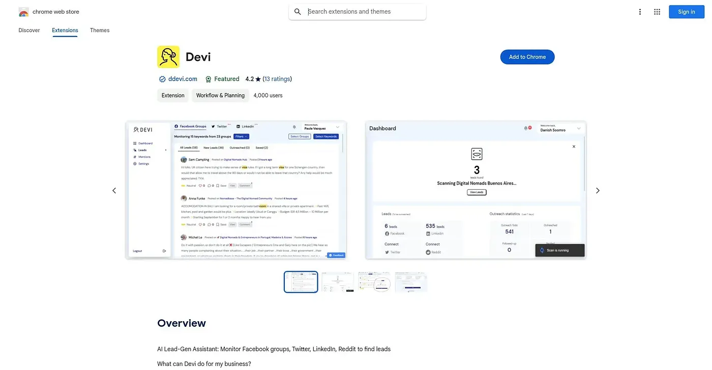 Screenshot of AI Lead-Gen Assistant