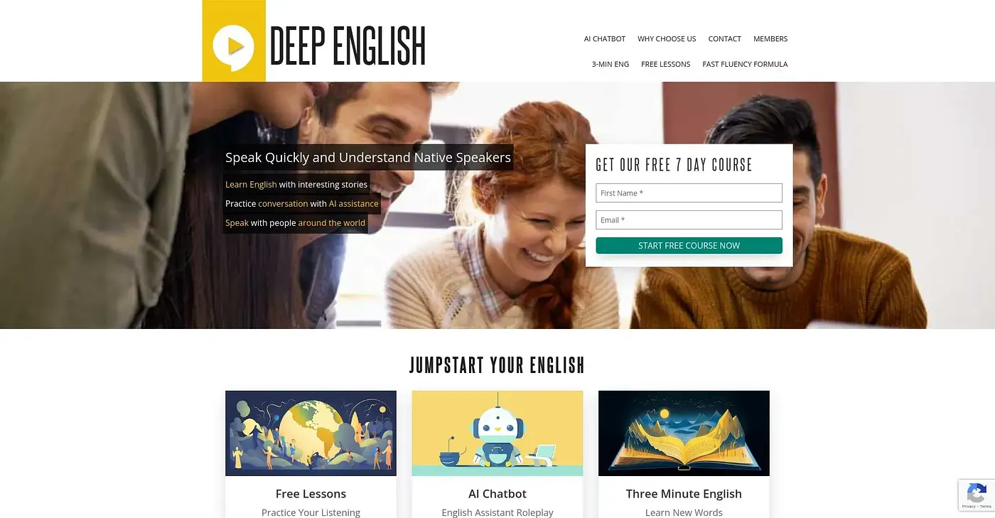 Screenshot of Deep English