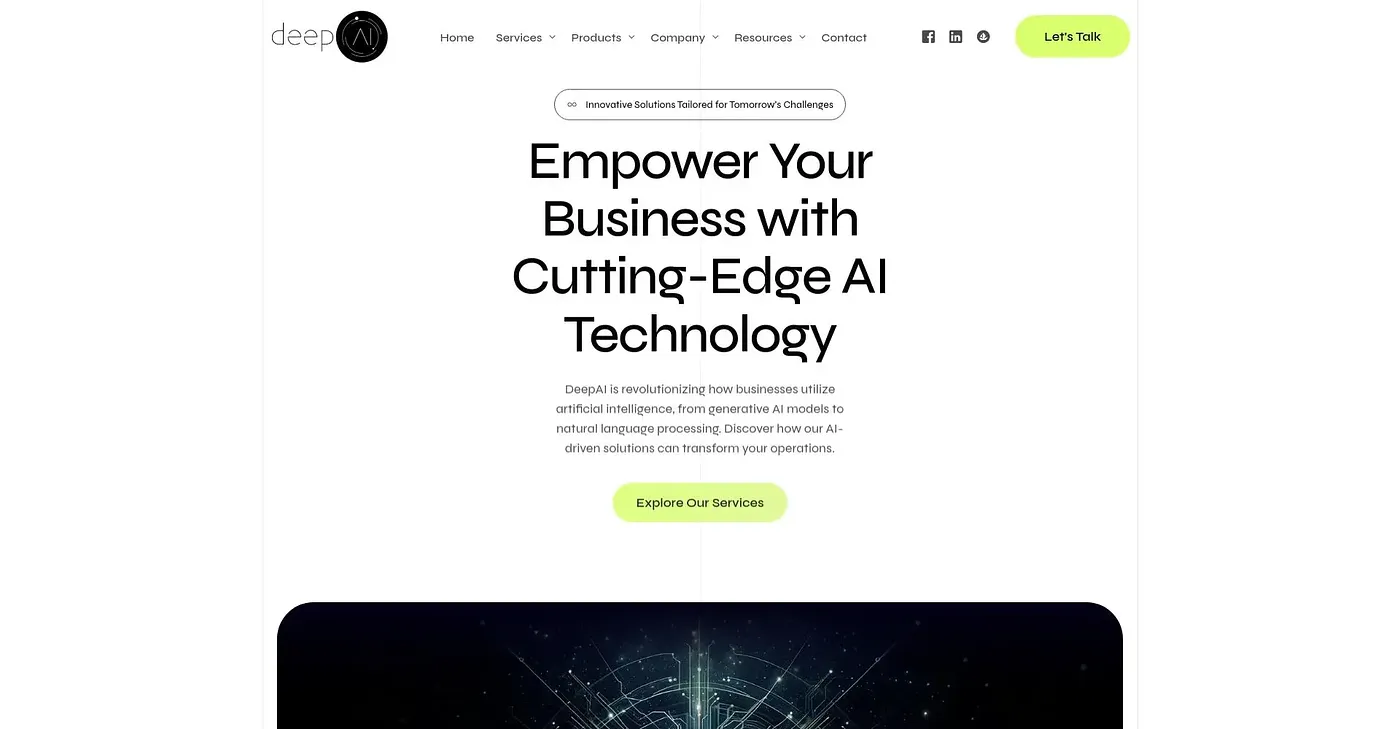Screenshot of DeepAI