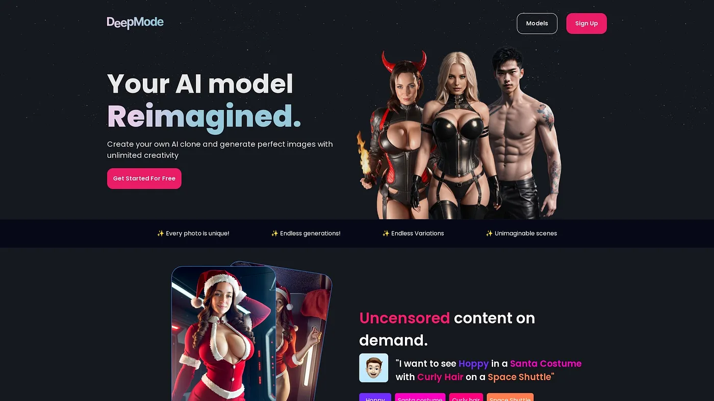 Screenshot of DeepMode.ai