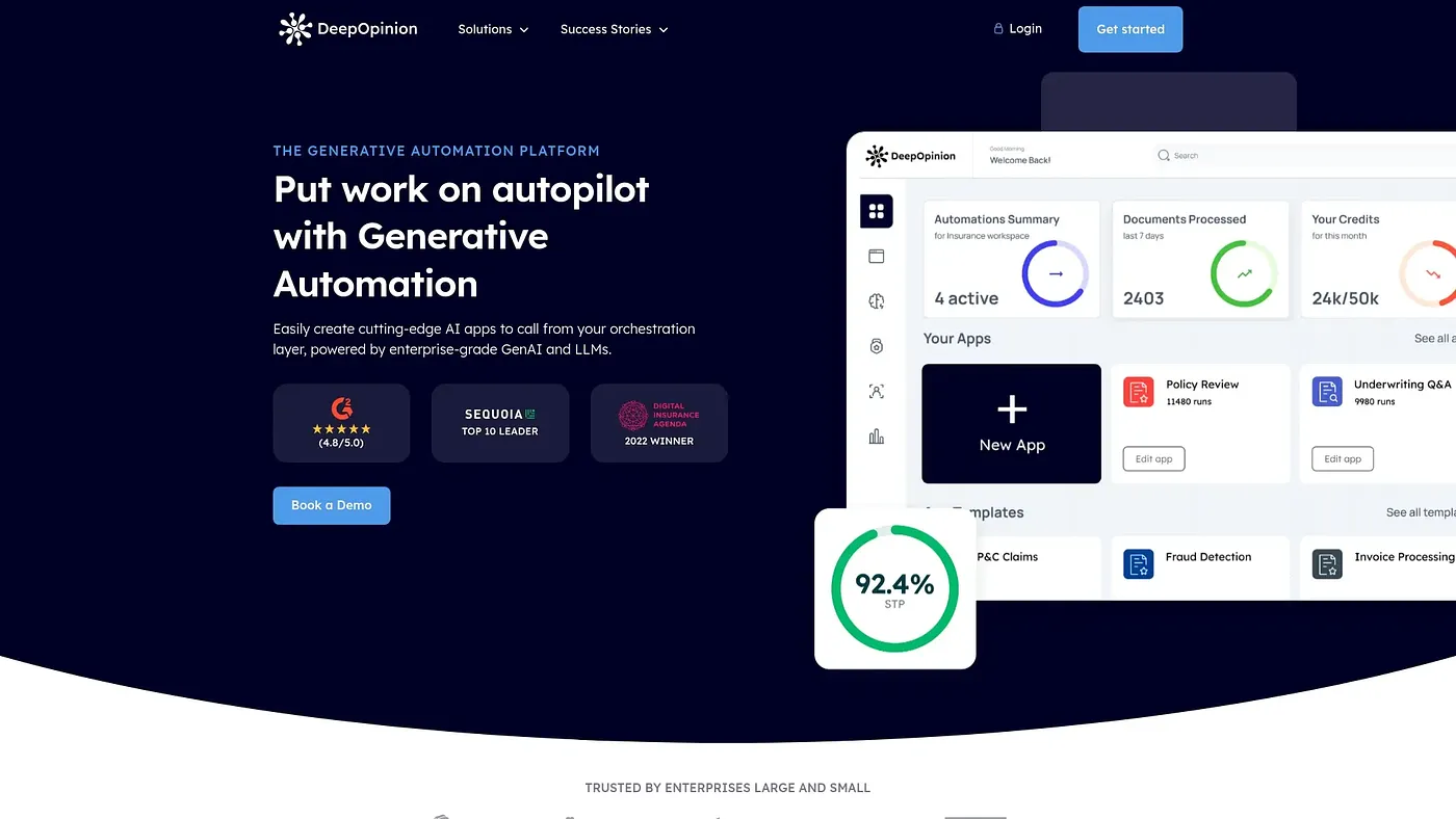 Screenshot of DeepOpinion