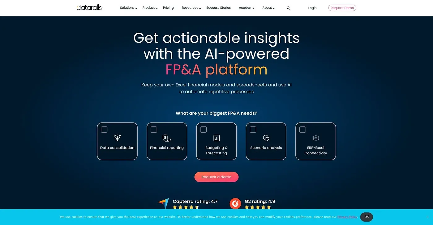Screenshot of Datarails