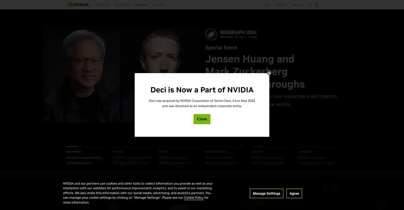 Screenshot of Deci AI