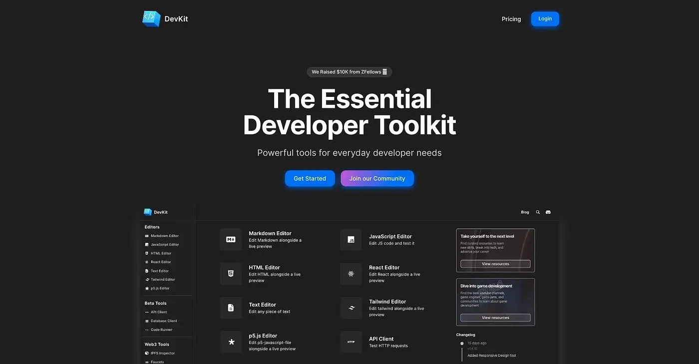 Screenshot of Dev Kit