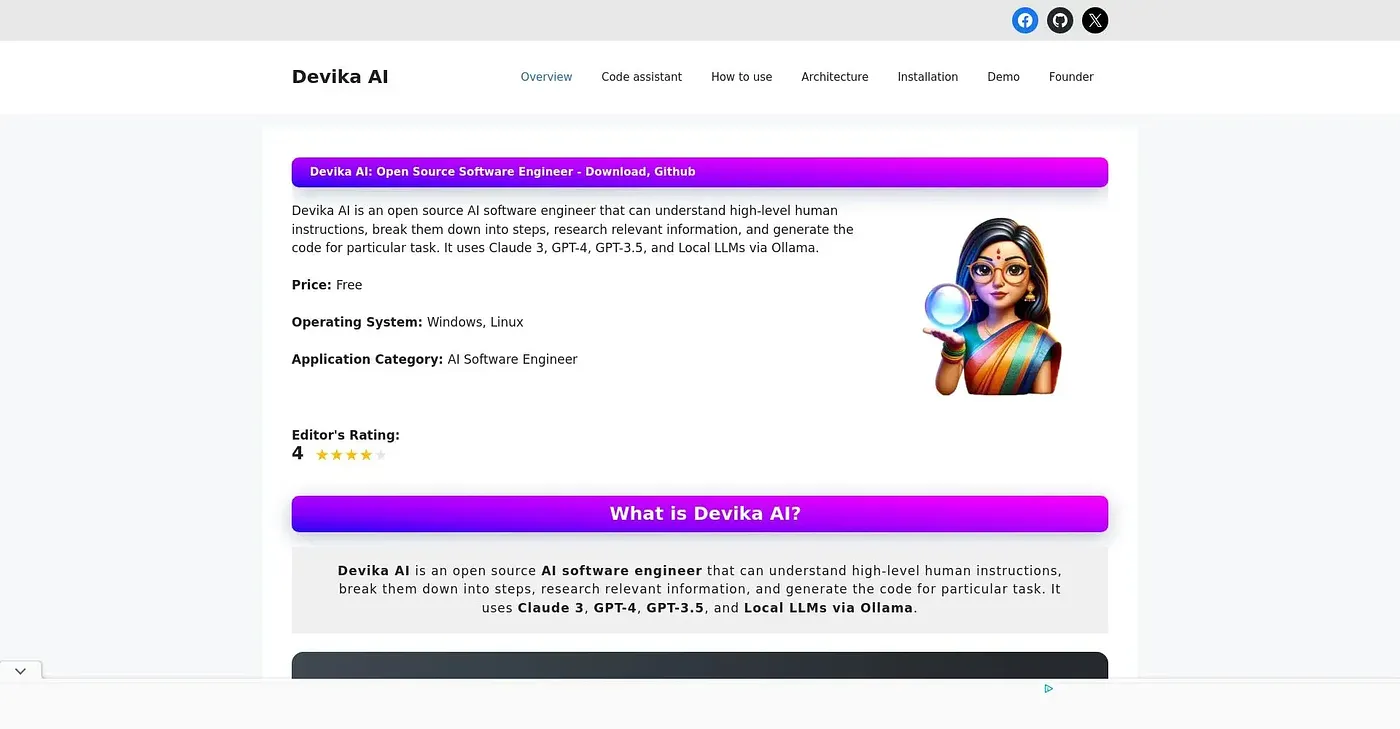 Screenshot of Devika AI
