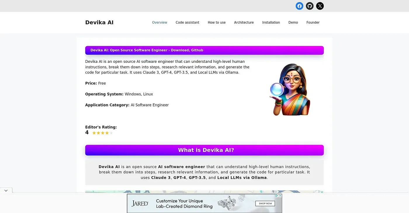 Screenshot of Devika AI