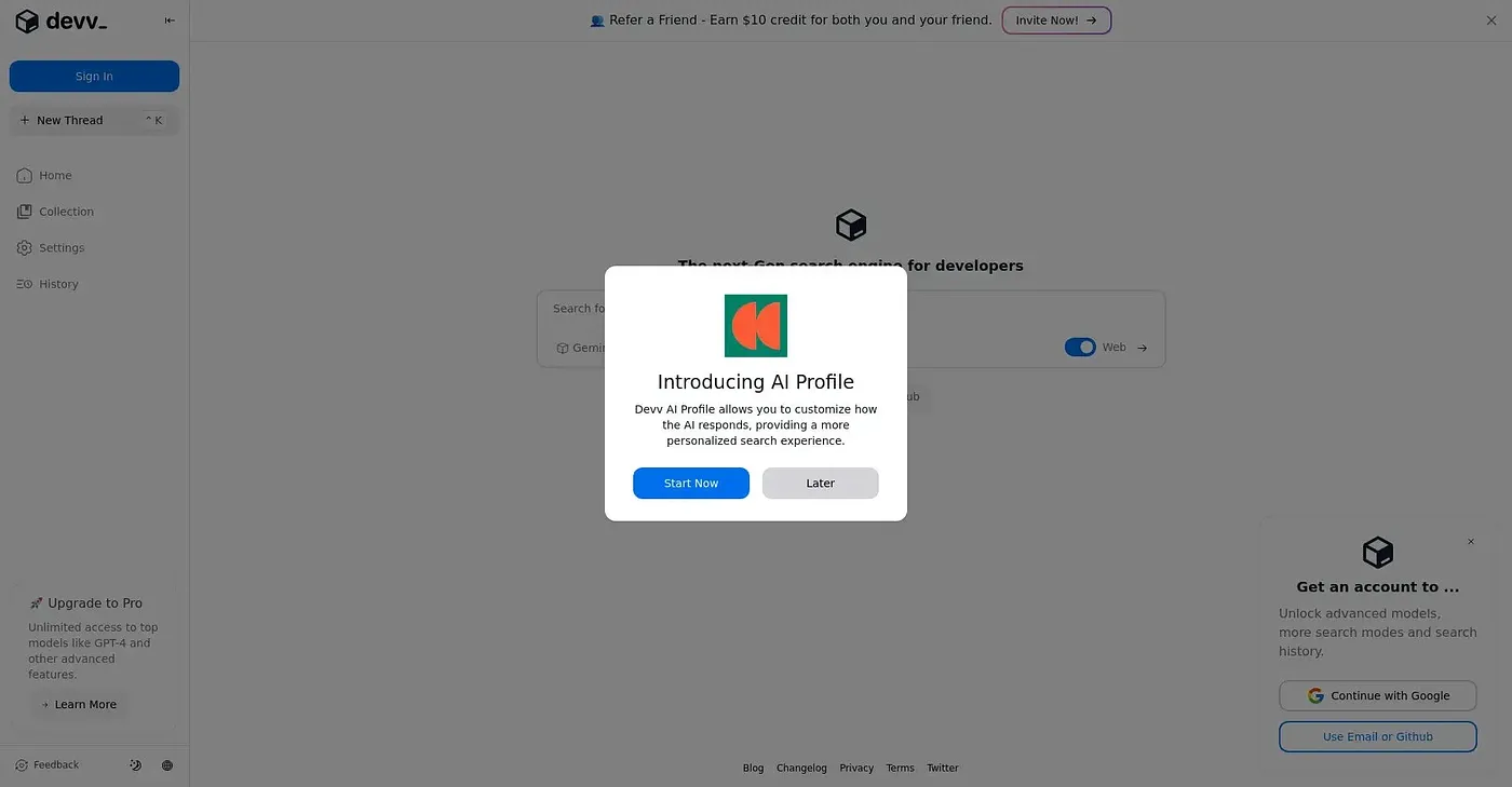 Screenshot of Devv