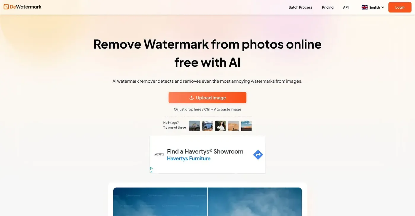Screenshot of Dewatermark.AI