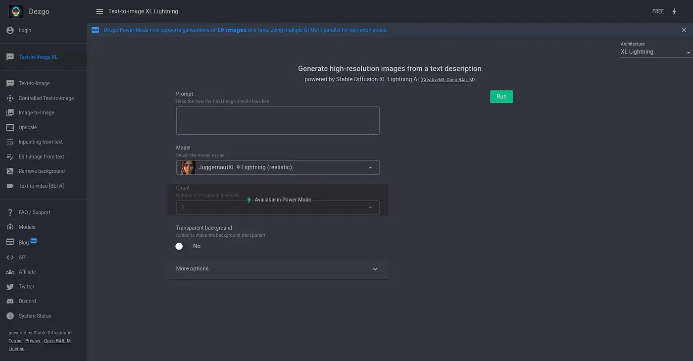 Screenshot of Dezgo
