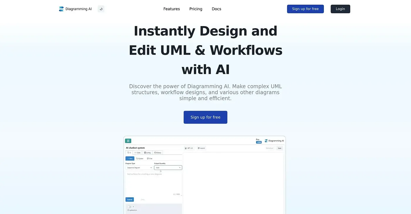 Screenshot of Diagramming AI