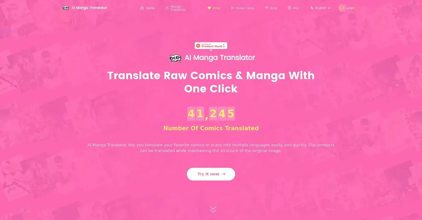 Screenshot of AI Manga Translator