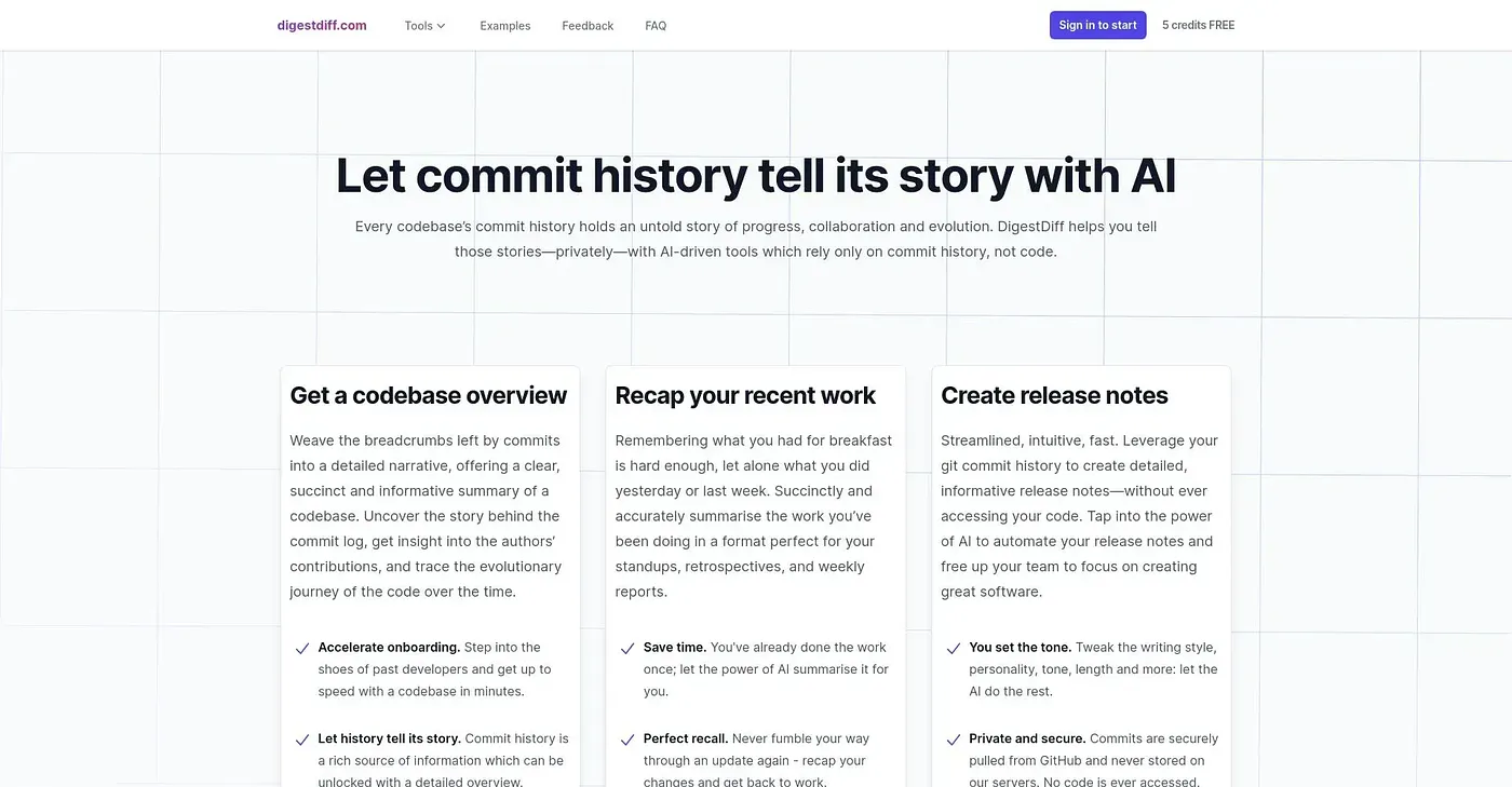 Screenshot of Digest Diff