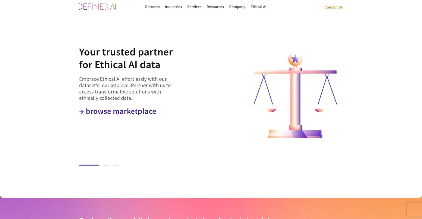 Screenshot of Defined.ai