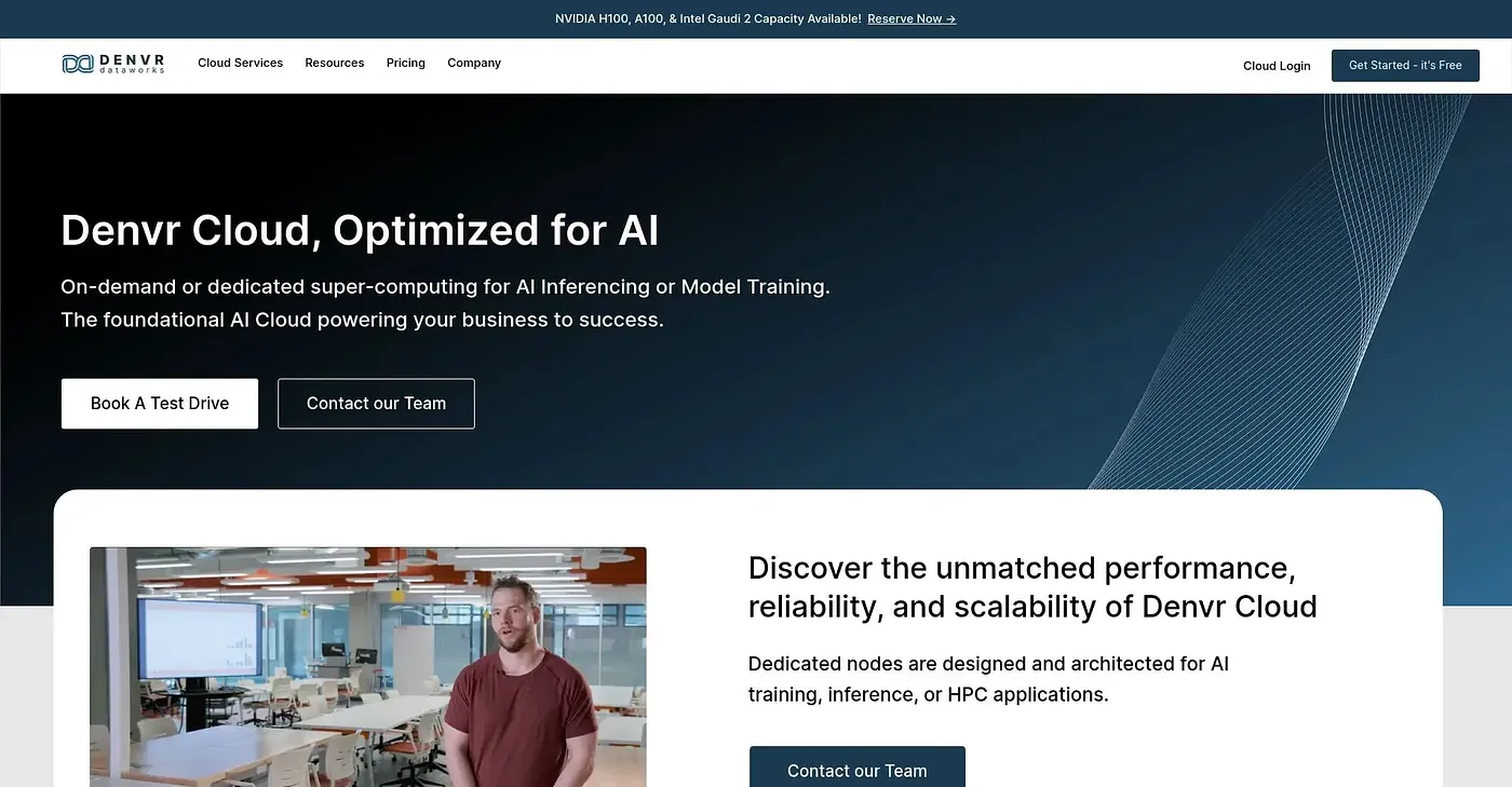 Screenshot of Denvr Dataworks