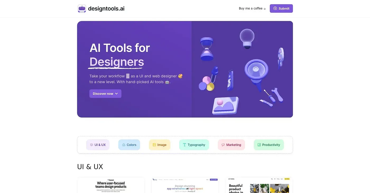 Screenshot of Design Tools AI