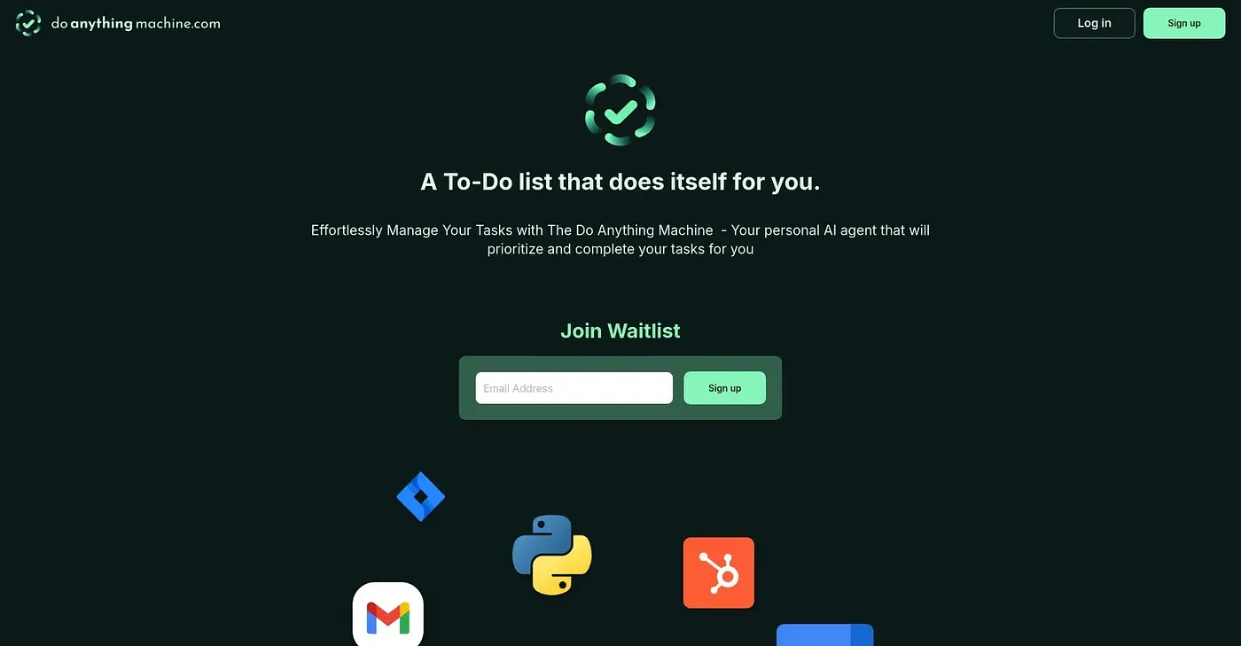 Screenshot of Do Anything Machine