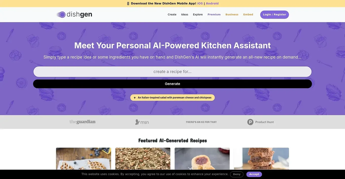 Screenshot of Dish Gen