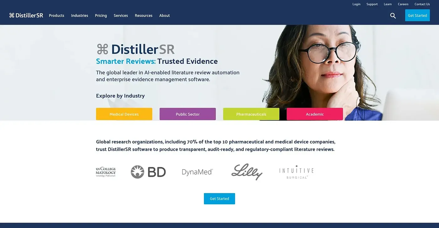 Screenshot of DistillerSR