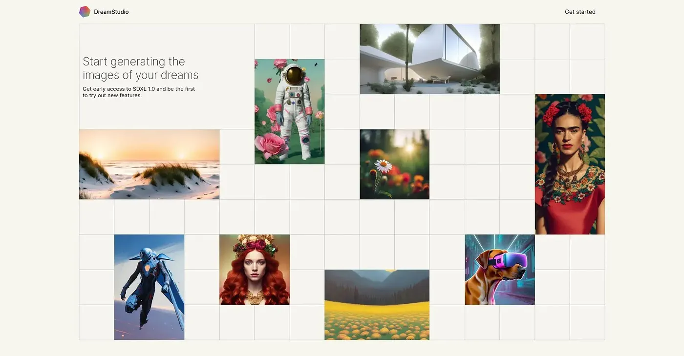 Screenshot of Dream Studio AI